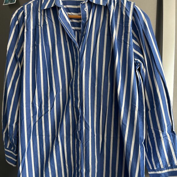 Mango Striped Button Up Collared Shirt Dress - Picture 5 of 9